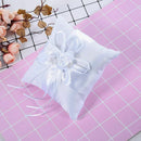 Beautiful 15x15cm White Wedding Lace Ring Pillow Flower Shape With Flash Di K1V4