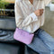 Women Stone Pattern Shoulder Bags PU Leather Chain Purse Handbag (Purple)