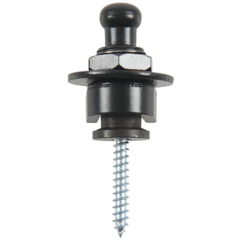 Strap Lock Straplocks Round Head for Electric Guitar Bass Black
