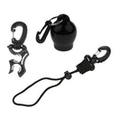 Black Dive Scuba Double Hose Holder + Adjustable Flashlight Lanyard Wrist Strap
