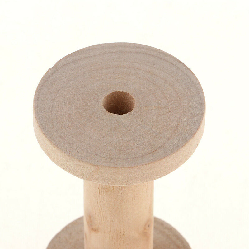 Unfinished Wood Spool Craft Thread Bobbin Cord Wire Sewing