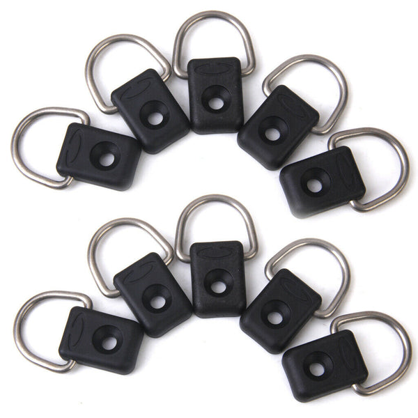 10x Kayak Bungee Bridge Attachment Buckles Eye Buckle + 10x D  Fittings