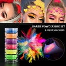 6 Colors Shimmer Eyeshadow Pigment Matte Eyeshadow Neon Powder Nail Powder Set