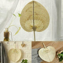 1Pcs DIY Handmade Cooling Fan Creative Peach Shaped Bamboo Fan Woven W0Z9