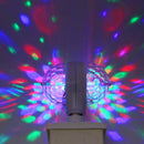 E27 3W Double-headed RGB LED Bulb Rotating Crystal Magic Ball Stage Light