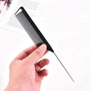Black 22cm Useful Fine-tooth Metal Pin Hairdressing Hair Style Rat Tail Comb UK^