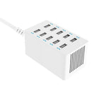 60 Watt (12 Amp) 10-Port Family-Sized Desktop Usb Rapid Charger. Smart Usb
