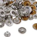 60 Sets Snap Buttons Popper Press Fasteners for Bags Jacket - White + Black