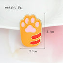 2Pcs/Set Enamel Pin Cute Cartoon Orange White Paw Brooch Pins DIY Badge Gif