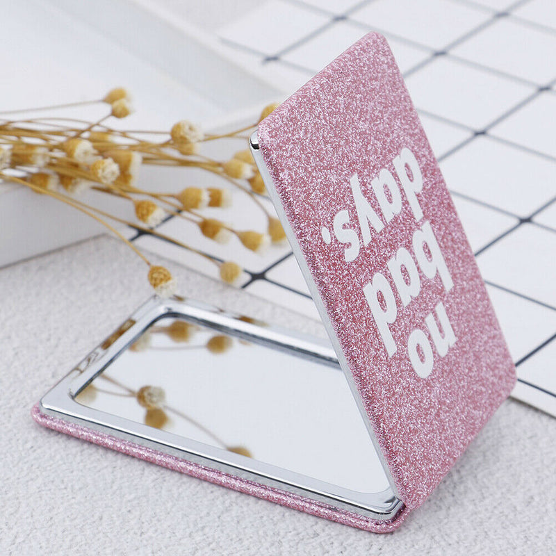 Makeup Compact Mirror Mini Travel Cosmetic Folding Portable Pocket Mirror Dou 3C