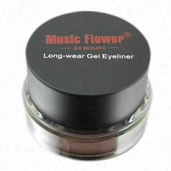 2 in 1 Brown + Black Gel Eyeliner Make Up Waterproof and Smudge-proof Set D G9E6