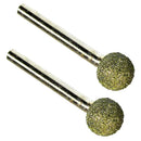 2pcs Diamond Coated Burr Head Mounted Bits Points, Abrasive Spherical Grinding