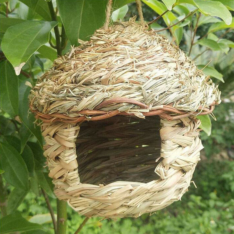5pcs Handwoven Straw Bird Nest Creative Decoration for Windowsill, Garden, Tree,