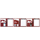 Dark Brown Office Folder A4 Multi-Function Binder Plywood Pu Belt Manager P C5Q2
