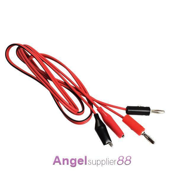 1 Pair Alligator Testing Cord Lead Clip to Banana Plug for Multimeter Test