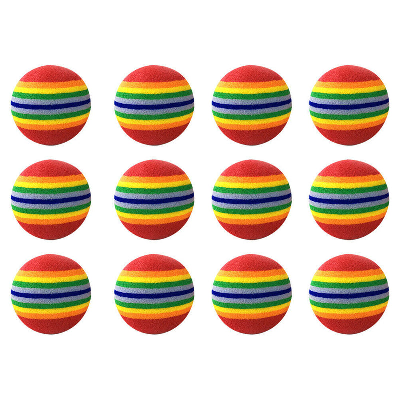 Pet Chewing Toys for Small Cat Dog EVA Scratching Rainbow Ball (10pcs M)