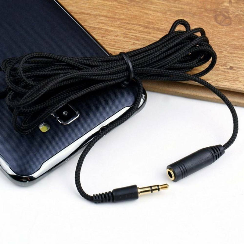 1.5M AUX Male to Male Cable Audio 3.5mm Headphone Stereo Extension Cord Black