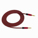 red 1.5 meter high-grade braided metal audio cable 3.5 mm AUX audio cable C7R4