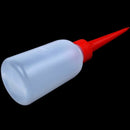 2 Pcs 100ml Red Plastic Tip Nozzle Lubricant Oil Squeeze Bottle Clear White