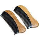 Natural Green Sandalwood Hair Comb - No Static Wooden Fine Tooth Black Buff M2T9