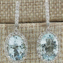 blue Filled Opal Women Jewelry Hook Dangle Anniversary Earrings Drop K7V7