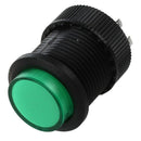 5 Pcs 4 Terminals Latching Type Green LED Lamp Round Push Button Switch DC