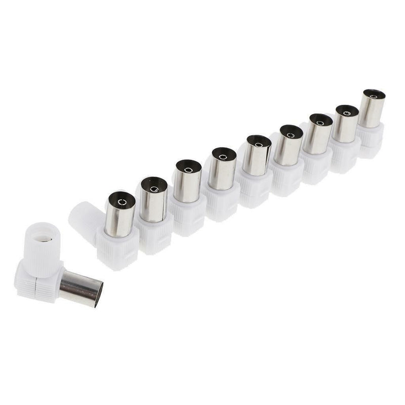 10pcs RF Female Plug+10pcs RF Male Plug Coaxial Connector Adapter for TV