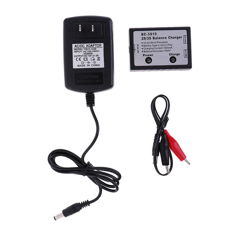 BC-3S10 2S/3S LiPo Battery Balance Charger for 12V3A Adapter RC Drone Parts