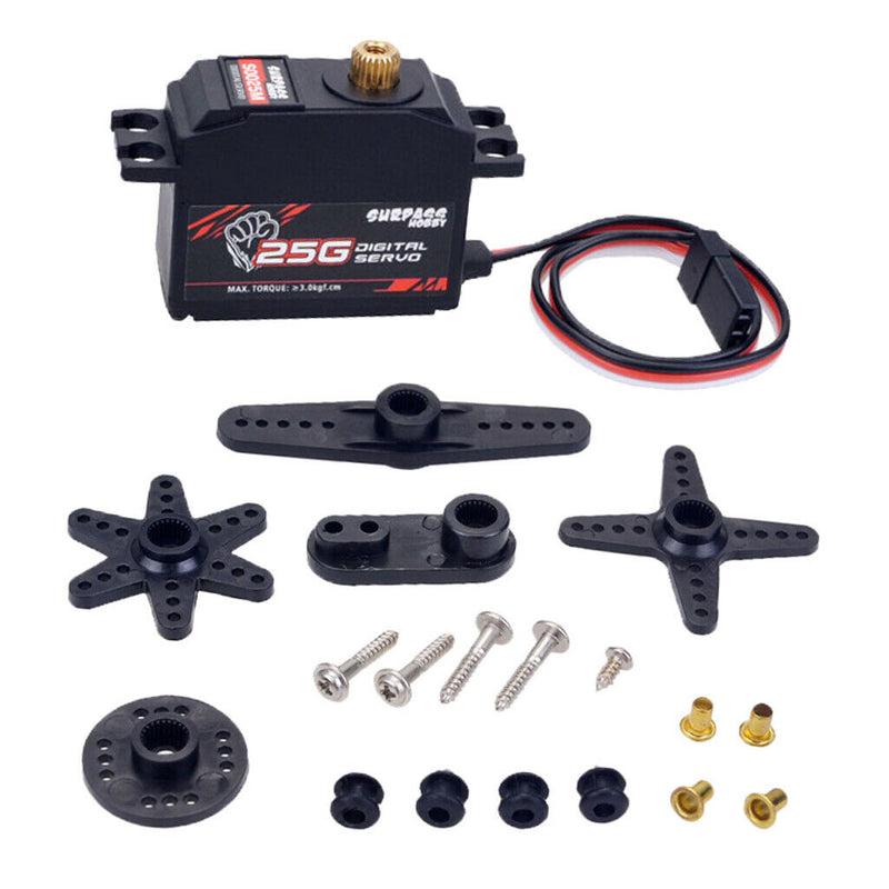 25g Plastic Gear Servo for 1/12 RC Car Aircraft RC Boat Robot S0025M