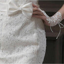 Women Ladies White Lace Bow Short Bridal Gloves Wedding Prom Party Glov ABO