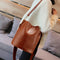 Crocodile Leather Women Shoulder Bag Messenger Bucket Handbag (Light Brown) A