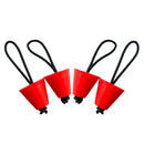 4pcs Kayak Scupper Plug Kit Canoe Fishing Boat Drain Holes Stopper w/ Cord Red