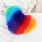 Rainbow Heart Fluffy Ball Keychain Car Key Ring Holder Bag Charm Ornament