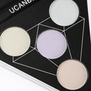 Ucanbe Brand triangular Glitter Eyeshadow Palette Holographic Shade Eye Lip