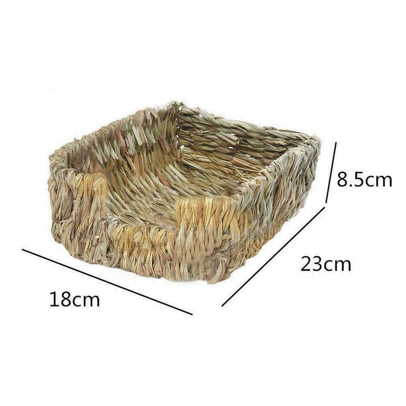 Grass Woven Guinea Pig Rabbit Hamster Bed Mat Straw Nest Pad Pet Bump Cage I9T1