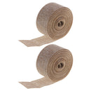 2 Pcs/Set 10M Faux Jute Hessian Burlap Ribbon Easy To Cut Linen Fabric Rustic