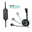 USB Headset Headphones Wired with Microphone MIC for Call PC Computer Laptop