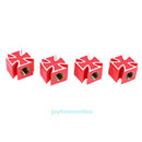 4pcs Universal Cross Style Car Tire Tyre Wheel Valve Stems Caps Dust Covers Red