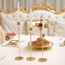 3Pcs/Set Chinese Style Metal Candle Holders Simple Golden Wedding Decoratio