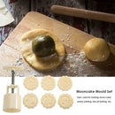 Flower Print Mooncake Mold Round Hand Press Cake Decor Festival Baking Tool