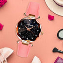 Women Casual Quartz Watches Leather Watchband Business Wristwatch (Pink) A