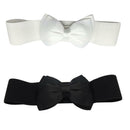 2x Lady  Buckle Wide Stretch Bowknot Elastic Retro Waistband Dress Belt