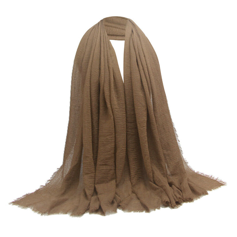 5 Pcs Ladies Soft Cotton Long Scarf Crinkle Hijab Muslim Jewish Head Scarf