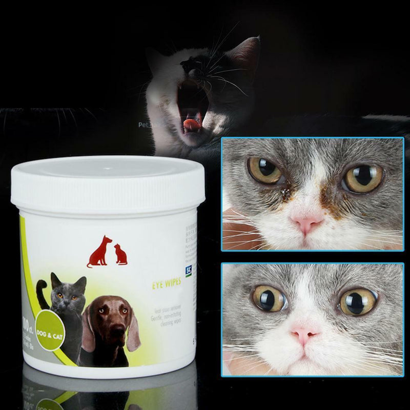 100pcs Pet Eye Wet Wipes Cat Dog Tear Stain Remover Cleaning Paper Towels