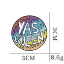 Creative Queen Letters Brooches Badge Round Pins Jacket Ornament Jewelry