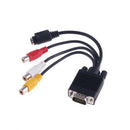 PC VGA to S-Video AV 3RCA TV Out Converter Adapter Cable