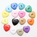 100x Cute Heart Mixed Colors Plastic Buttons Sewing or Scrapbooking 10mm New