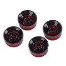 4 Pieces Black+Red Guitar Speed Dial Knobs for Les Paul Replacement Accessory