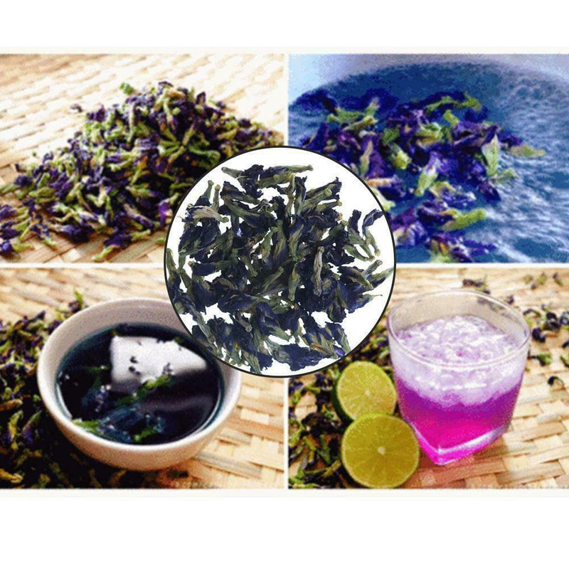 100% Thai Dried Butterfly Pea Flower Pure Organic-Natural Herbal Blue-Drink-