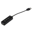 USB 2.0 4 Ports High Super Speed Hub On Off Switch LED for PC Laptop Black